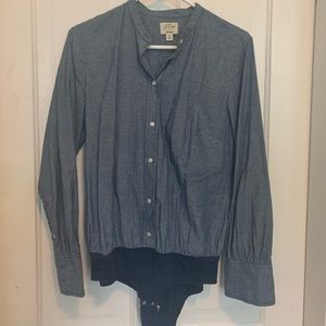 J. Crew Slim Perfect Body Suit in Chambray - NWOT